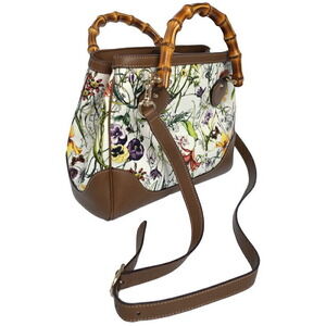 Gucci Bag Bamboo Flower Floral Handbag